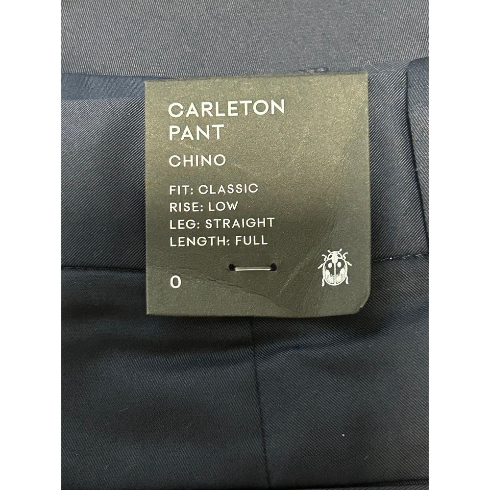 Aritzia Carleton Pant Chino Size 0 Oxford Navy Low Rise Straight Leg NWT - Picture 9 of 10